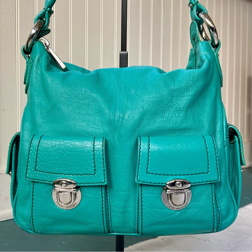 Marc Jacobs Vintage Y2K Blake Multi-Pocket Hobo Bag  Turquoise Gilmore Girls - Picture 5 of 17